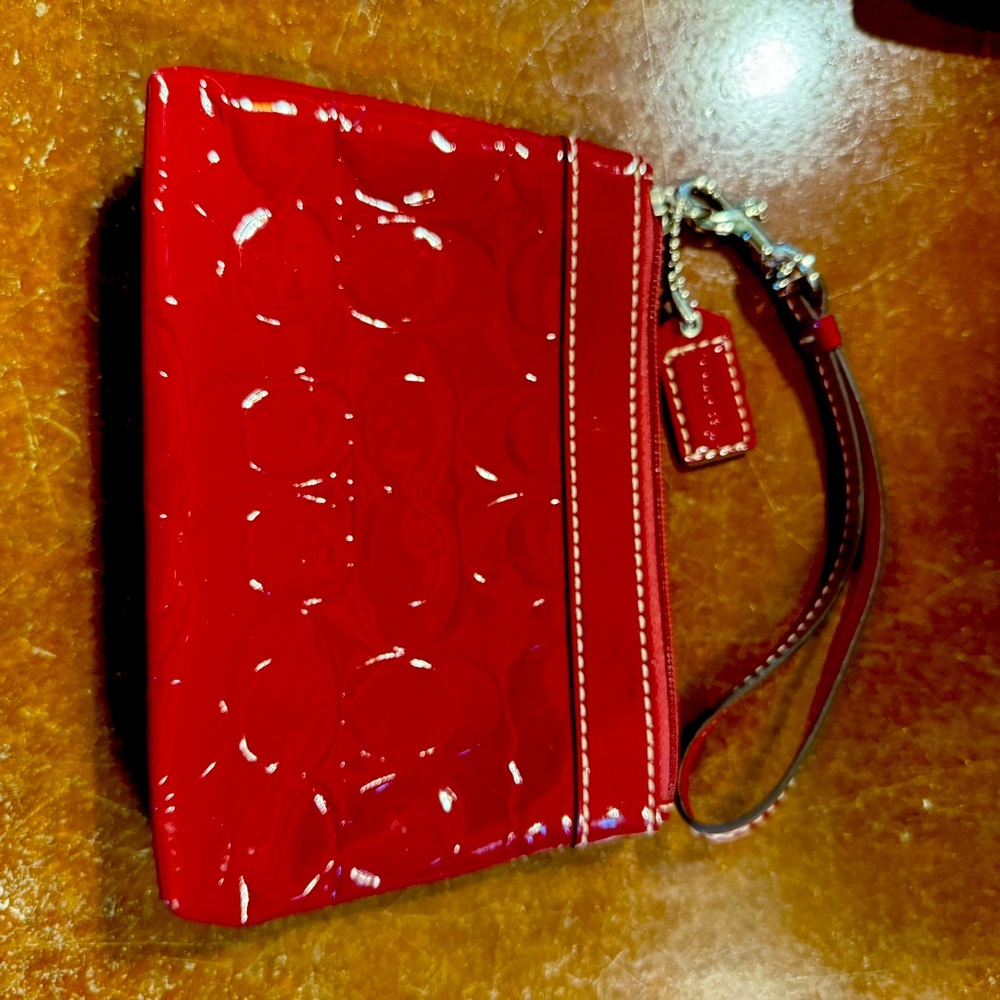 Coach red patent small bag